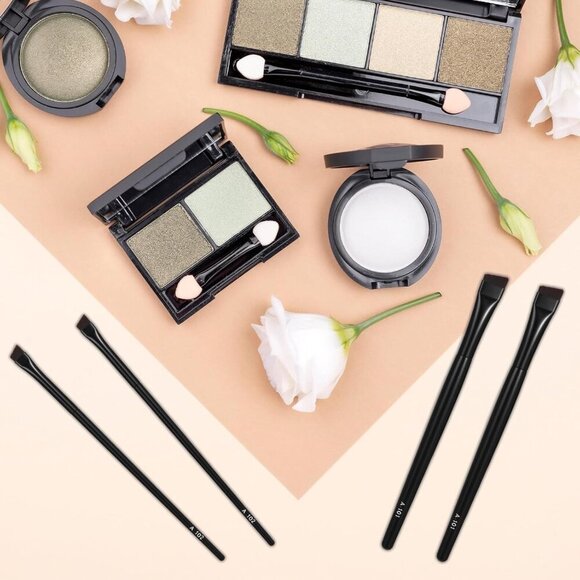 🆕Women Black Eyebrow Tint Brow Brushes Set Flat Fine Eyebrow shine Slanted - Picture 5 of 7